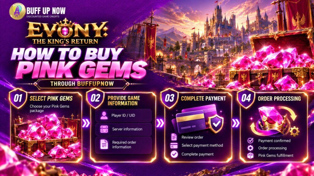 How to Buy Evony Pink Gems from BuffUpNow