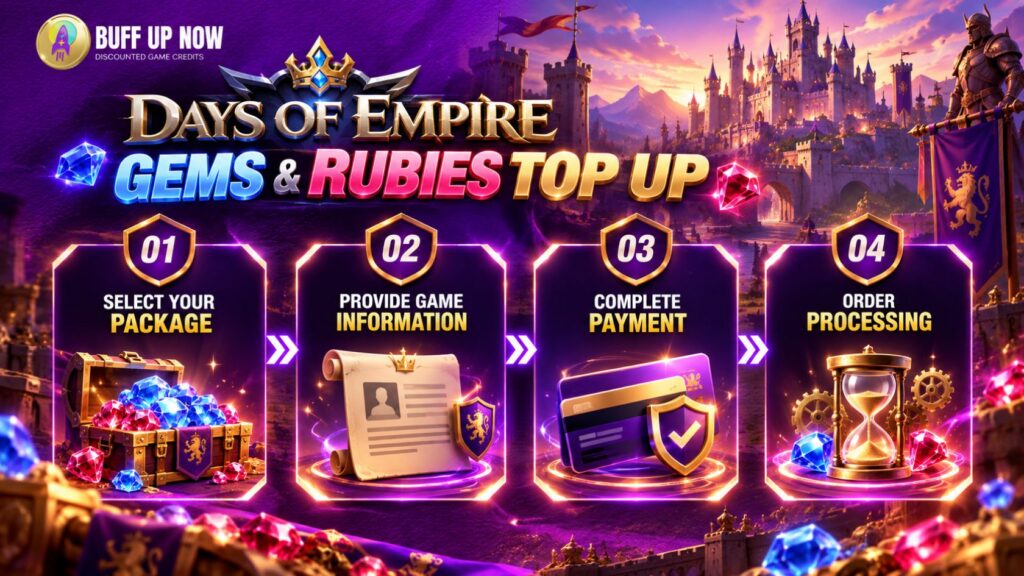 How to Buy Days of Empire Gems & Rubies from BuffUpNow