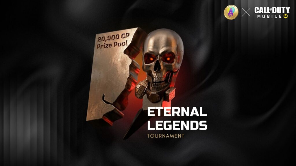 Eternal Legends Call of Duty: Mobile tournament teaser announcing a 20,900 CP prize pool and upcoming registration.