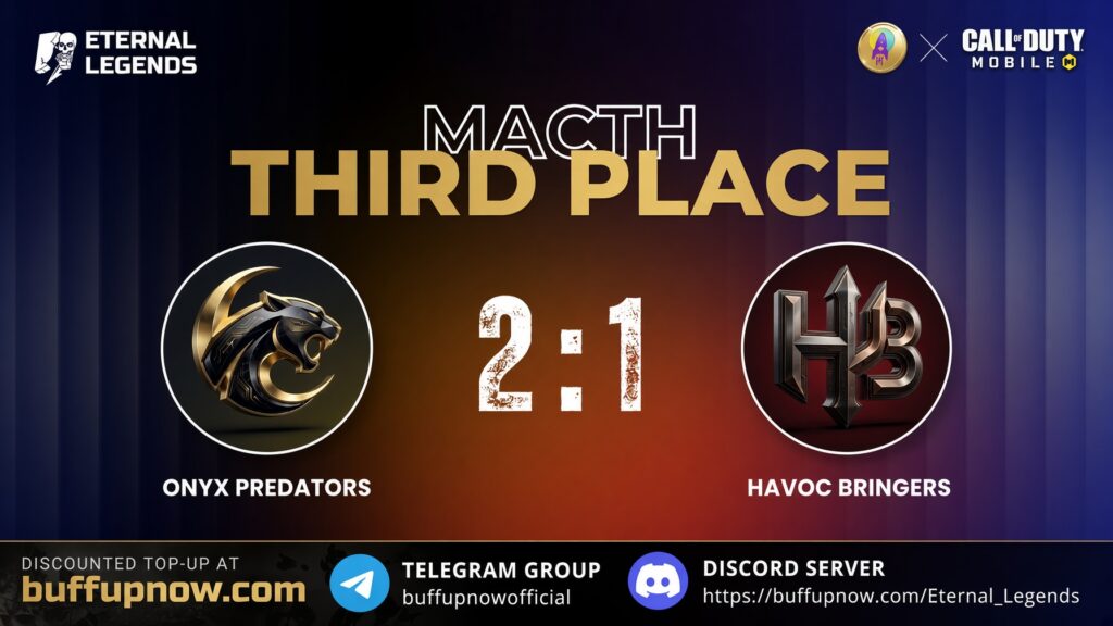 Onyx Predators defeat Havoc Bringers 2–1 to secure third place in the Eternal Legends Call of Duty: Mobile tournament